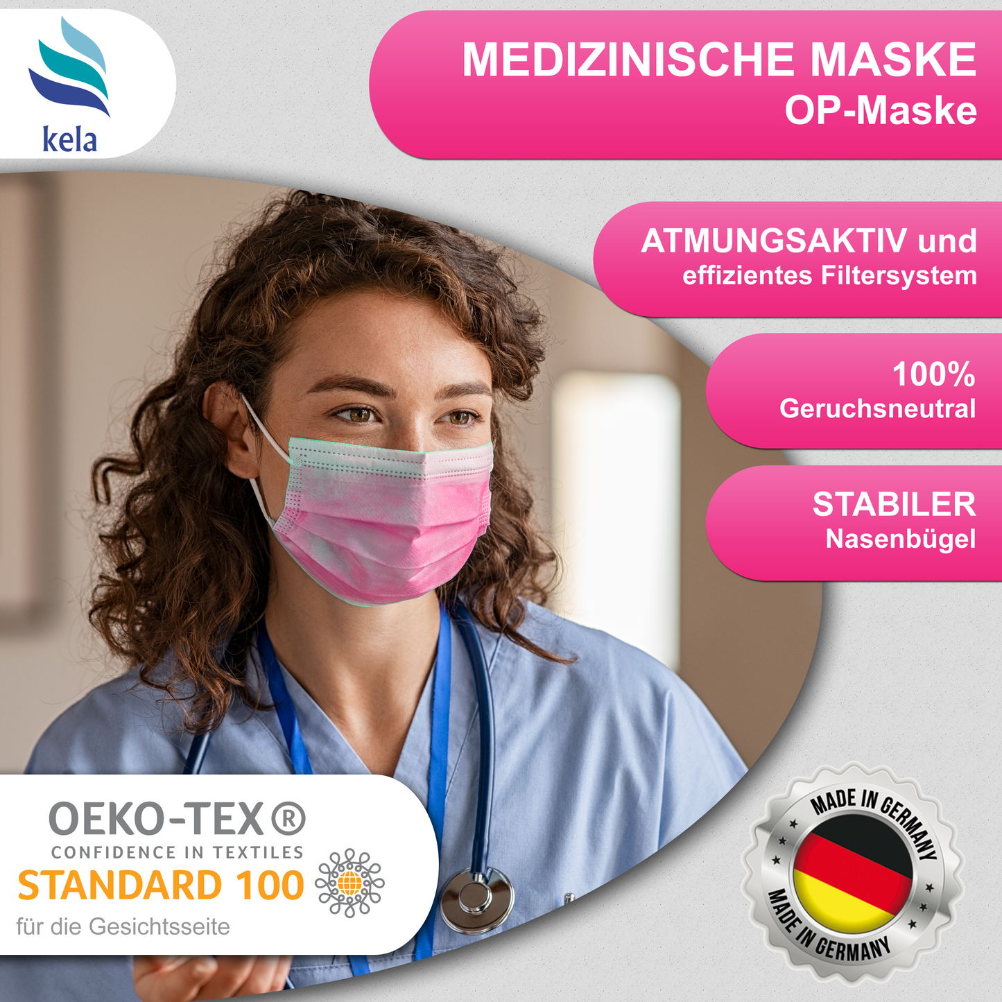 Medical surgical masks pink