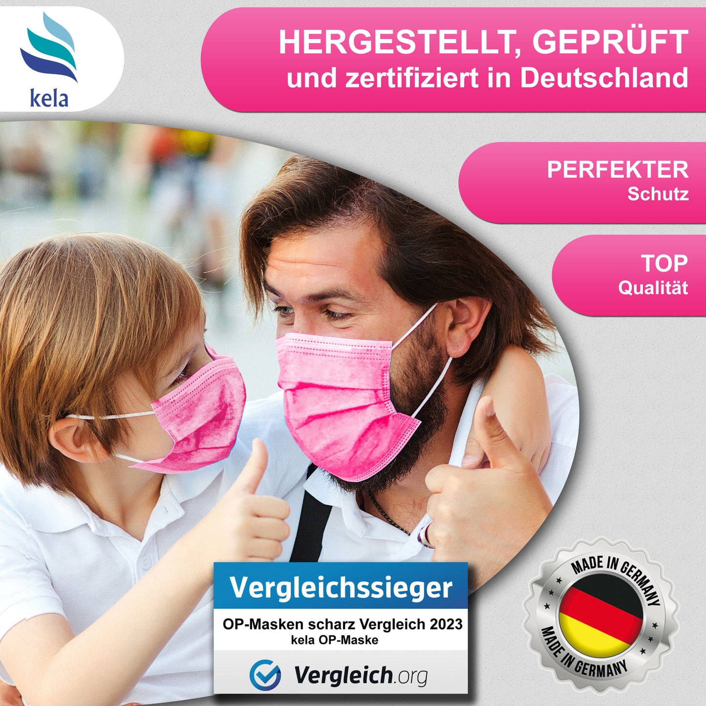 Medical surgical masks pink