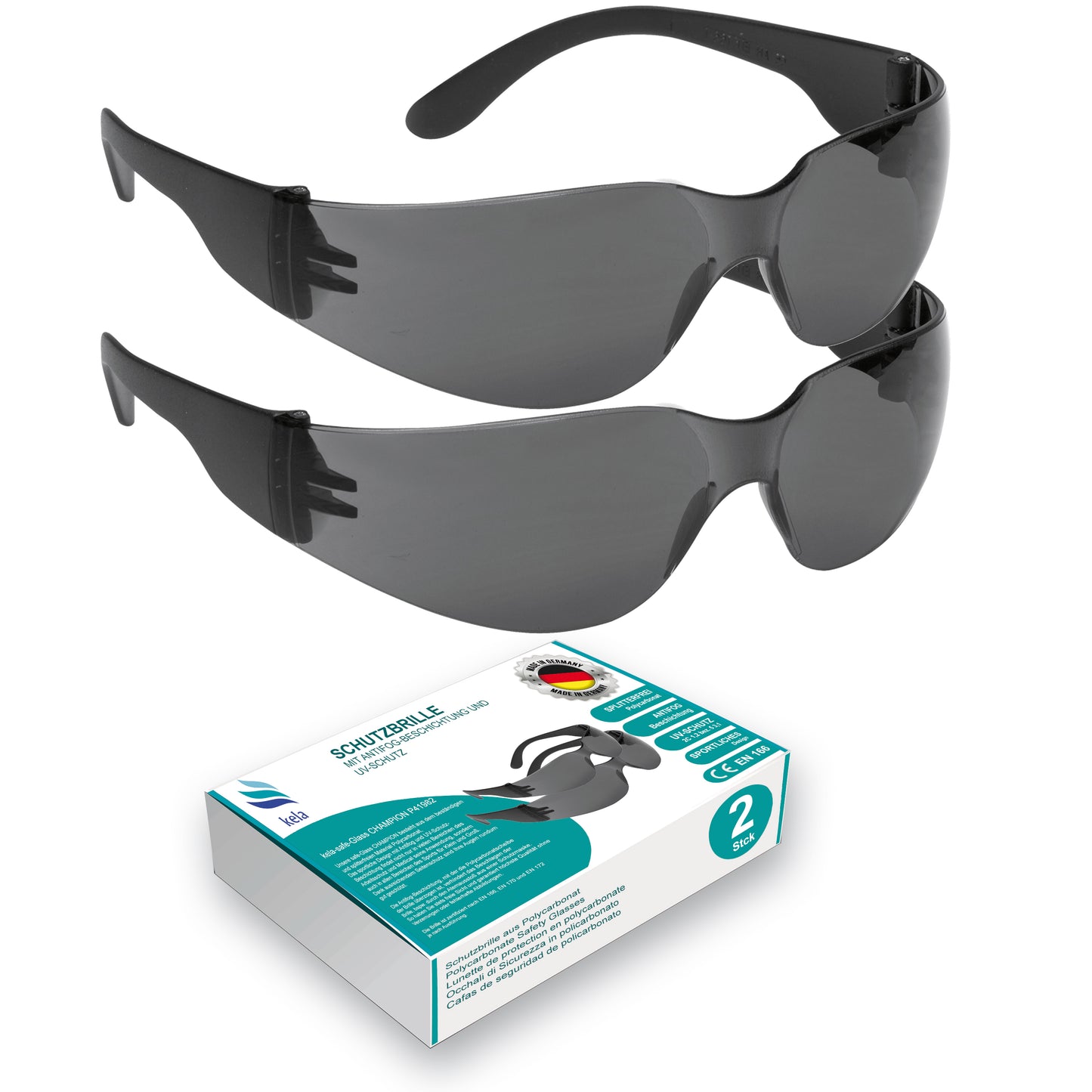 Safety glasses CHAMPION - SMOKE