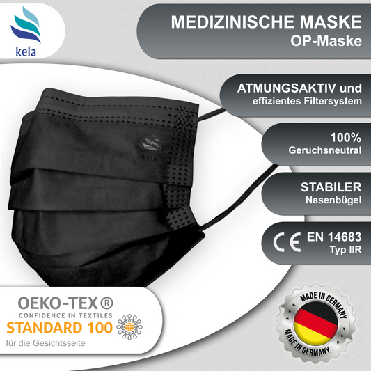 Medizinische OP-Masken Schwarz