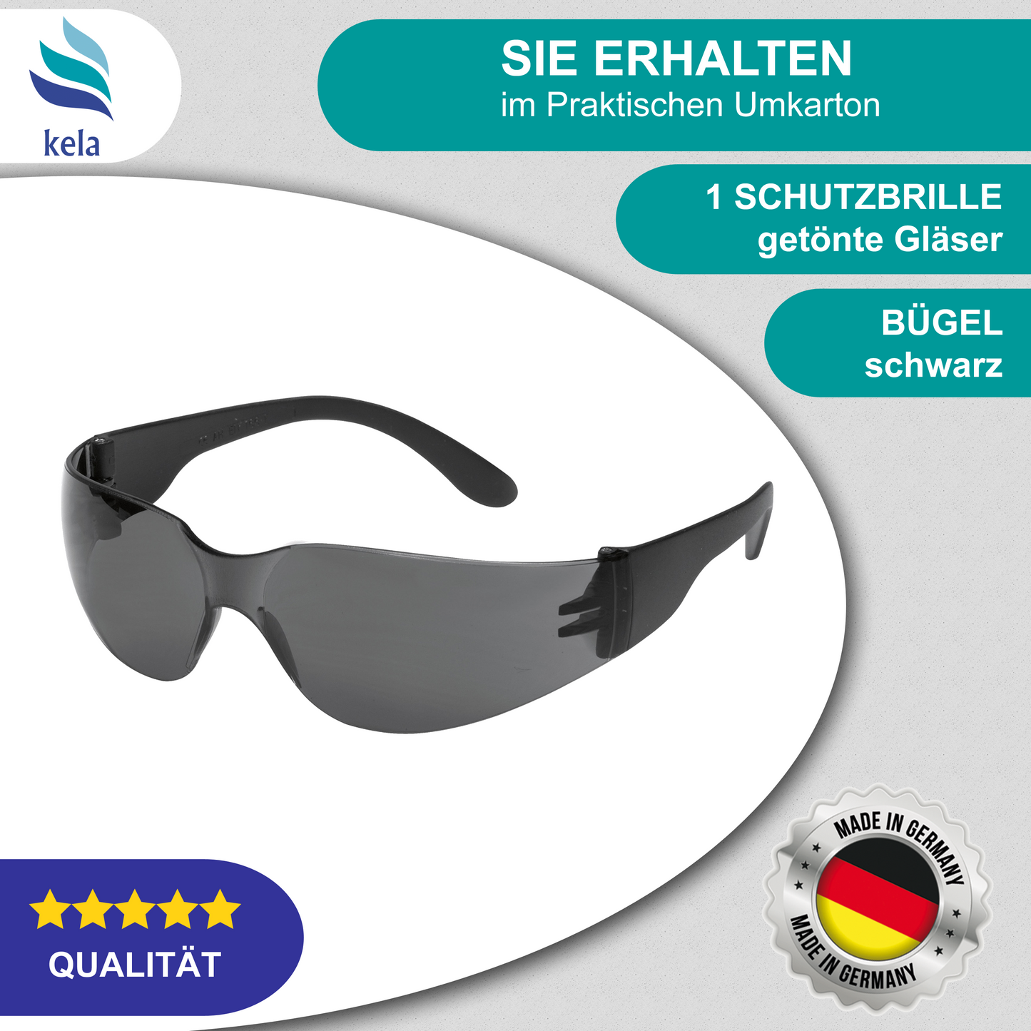 Safety glasses CHAMPION - SMOKE